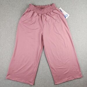 Wide Leg Crop Capri Pants - Threads 4 Thought Giselle Luxe Jersey Sz M Pink NWT